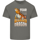 Fear the Bearded Dragon Mens Cotton T-Shirt Tee Top Charcoal