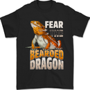 Fear the Bearded Dragon Mens T-Shirt 100% Cotton Black