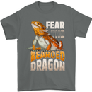 Fear the Bearded Dragon Mens T-Shirt 100% Cotton Charcoal