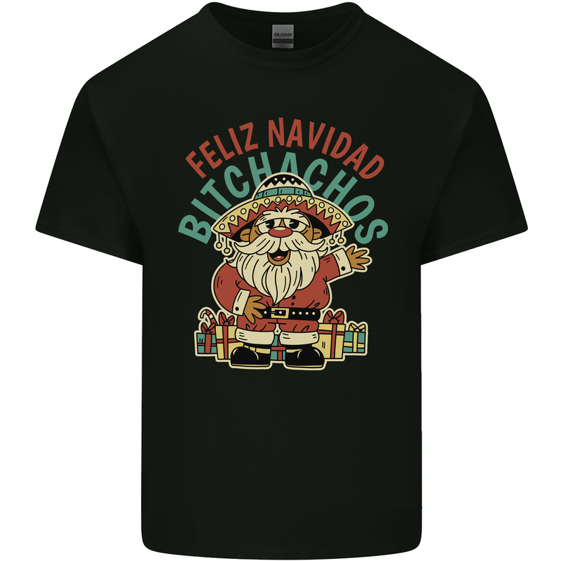 Feliz Navidad Spanish Mexican Merry Christmas Kids T-Shirt Childrens Black