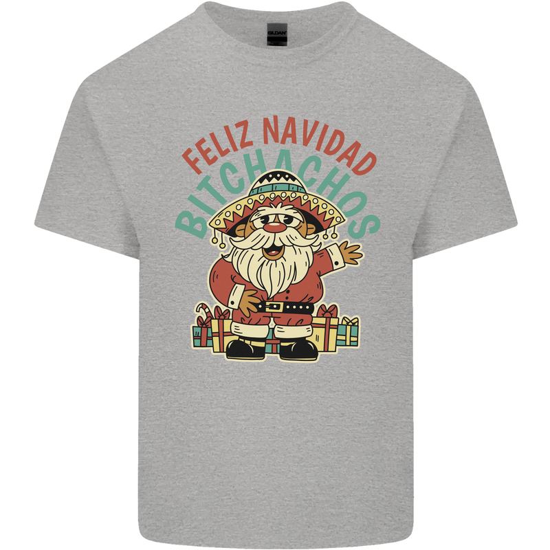 Feliz Navidad Spanish Mexican Merry Christmas Kids T-Shirt Childrens Sports Grey