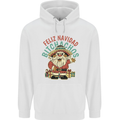 Feliz Navidad Spanish Mexican Merry Christmas Mens 80% Cotton Hoodie White