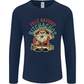 Feliz Navidad Spanish Mexican Merry Christmas Mens Long Sleeve T-Shirt Navy Blue