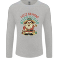 Feliz Navidad Spanish Mexican Merry Christmas Mens Long Sleeve T-Shirt Sports Grey