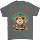 Feliz Navidad Spanish Mexican Merry Christmas Mens T-Shirt 100% Cotton Charcoal