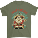 Feliz Navidad Spanish Mexican Merry Christmas Mens T-Shirt 100% Cotton Military Green