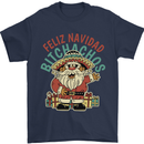 Feliz Navidad Spanish Mexican Merry Christmas Mens T-Shirt 100% Cotton Navy Blue
