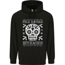 Feliz Navidad Sugar Skull Christmas Xmas Mens 80% Cotton Hoodie Black
