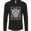 Feliz Navidad Sugar Skull Christmas Xmas Mens Long Sleeve T-Shirt Black