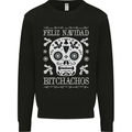 Feliz Navidad Sugar Skull Christmas Xmas Mens Sweatshirt Jumper Black