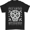 Feliz Navidad Sugar Skull Christmas Xmas Mens T-Shirt 100% Cotton Black