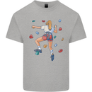 Female Rock Climber Climbing Wall Mens Cotton T-Shirt Tee Top Sports Grey