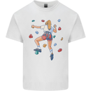 Female Rock Climber Climbing Wall Mens Cotton T-Shirt Tee Top White