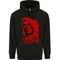 Female Skull Grim Reaper Biker Motorcycle Childrens Kids Hoodie Black