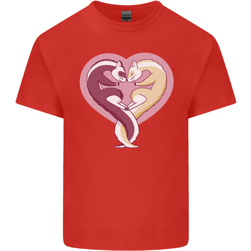 Ferret Heart Kids T-Shirt Childrens Red