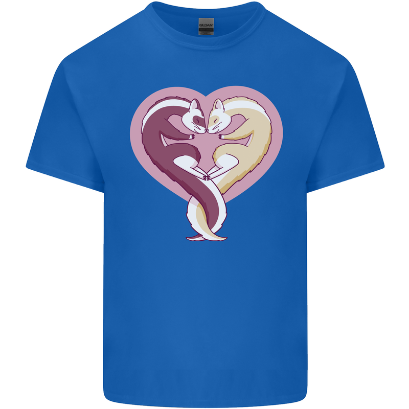 Ferret Heart Kids T-Shirt Childrens Royal Blue