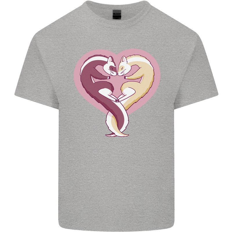 Ferret Heart Kids T-Shirt Childrens Sports Grey