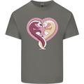 Ferret Heart Mens Cotton T-Shirt Tee Top Charcoal