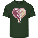 Ferret Heart Mens Cotton T-Shirt Tee Top Forest Green