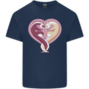 Ferret Heart Mens Cotton T-Shirt Tee Top Navy Blue