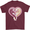 Ferret Heart Mens T-Shirt 100% Cotton Maroon