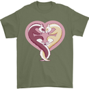 Ferret Heart Mens T-Shirt 100% Cotton Military Green