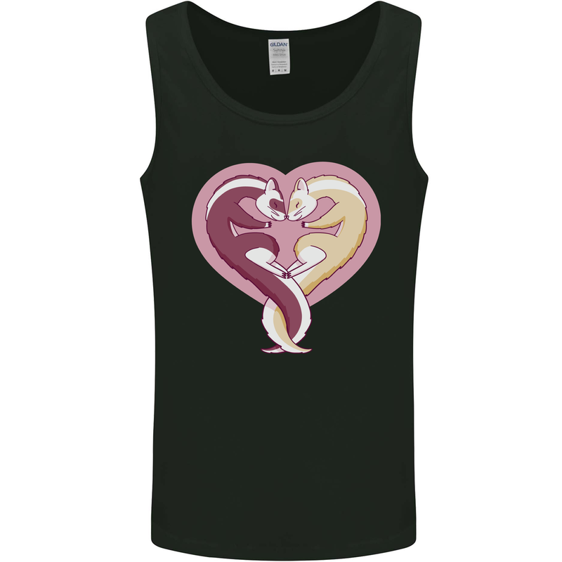 Ferret Heart Mens Vest Tank Top Black