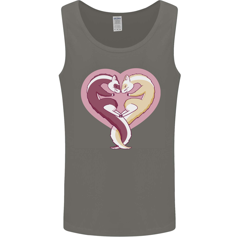 Ferret Heart Mens Vest Tank Top Charcoal