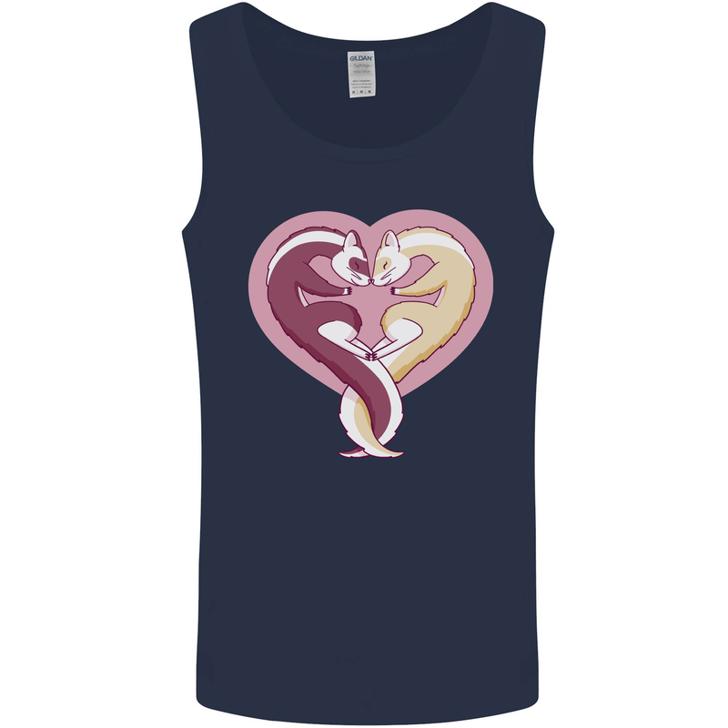 Ferret Heart Mens Vest Tank Top Navy Blue