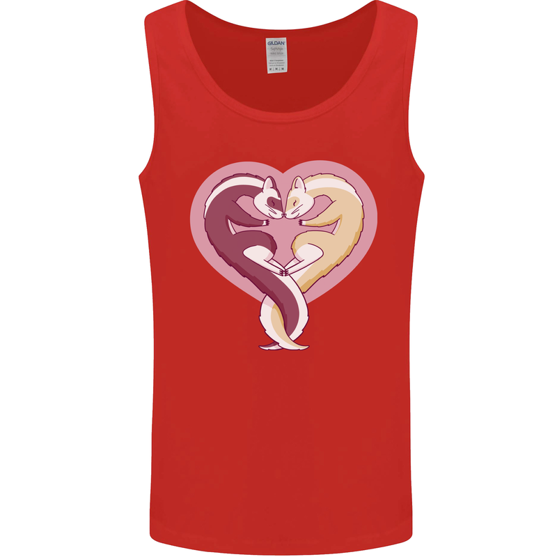 Ferret Heart Mens Vest Tank Top Red