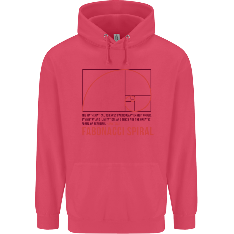 Fibonacci Spiral Mathematics Maths Science Childrens Kids Hoodie Heliconia