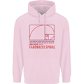Fibonacci Spiral Mathematics Maths Science Childrens Kids Hoodie Light Pink