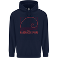 Fibonacci Spiral Mathematics Maths Science Childrens Kids Hoodie Navy Blue