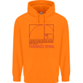 Fibonacci Spiral Mathematics Maths Science Childrens Kids Hoodie Orange