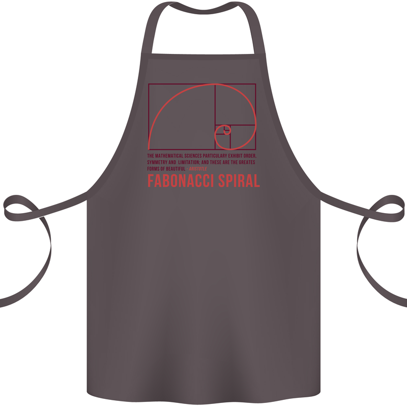Fibonacci Spiral Mathematics Maths Science Cotton Apron 100% Organic Dark Grey