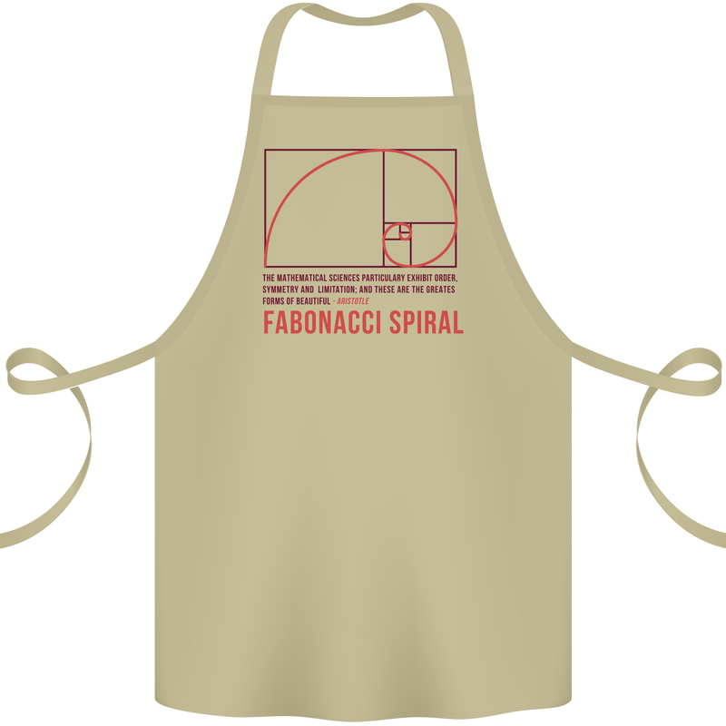 Fibonacci Spiral Mathematics Maths Science Cotton Apron 100% Organic Khaki