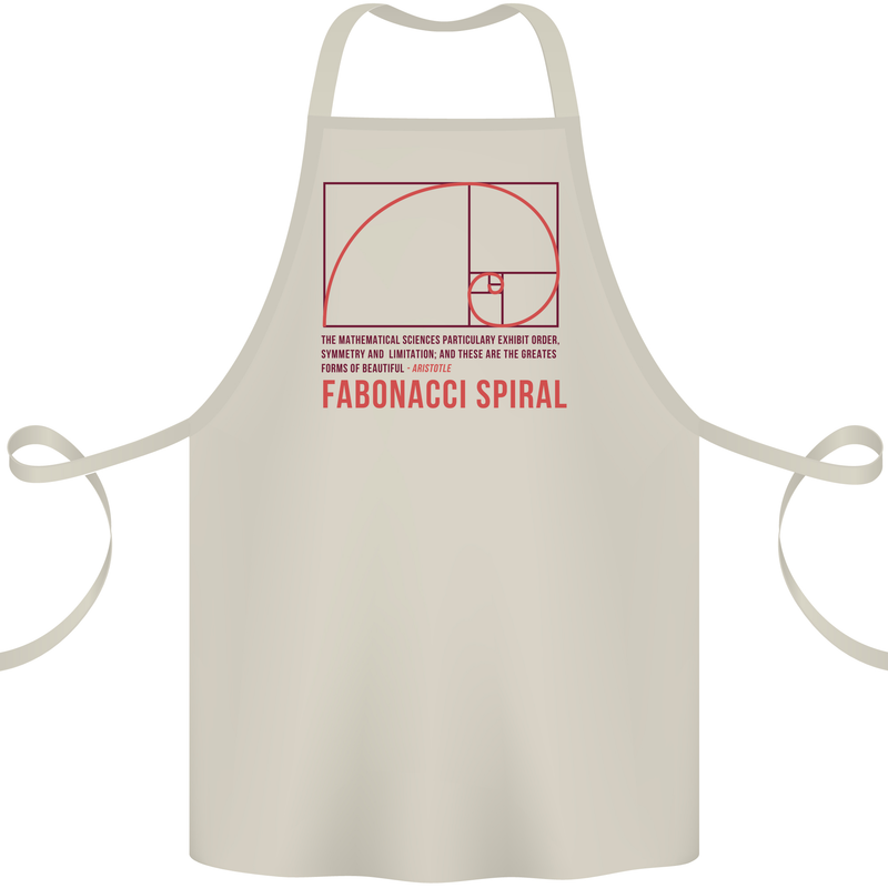 Fibonacci Spiral Mathematics Maths Science Cotton Apron 100% Organic Natural