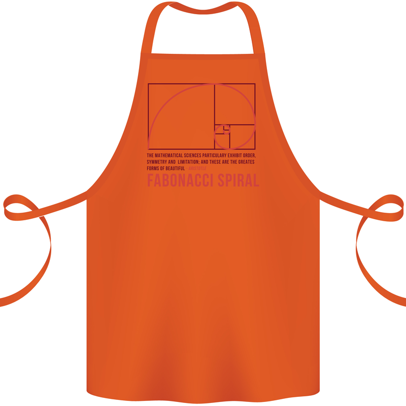 Fibonacci Spiral Mathematics Maths Science Cotton Apron 100% Organic Orange