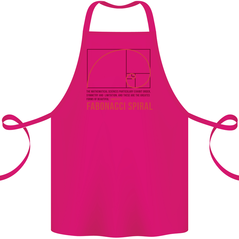 Fibonacci Spiral Mathematics Maths Science Cotton Apron 100% Organic Pink