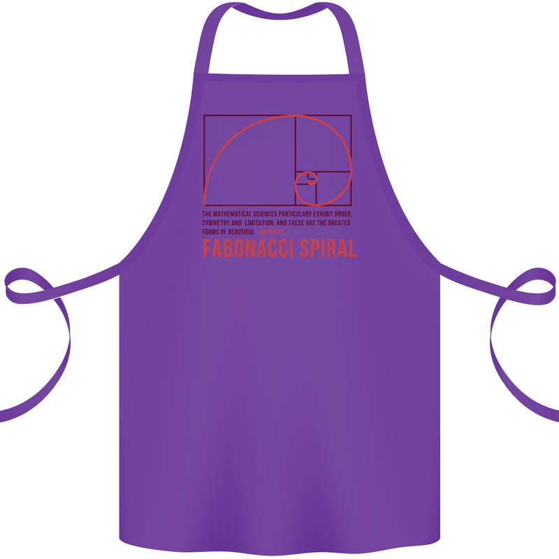 Fibonacci Spiral Mathematics Maths Science Cotton Apron 100% Organic Purple