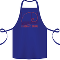 Fibonacci Spiral Mathematics Maths Science Cotton Apron 100% Organic Royal Blue