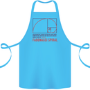 Fibonacci Spiral Mathematics Maths Science Cotton Apron 100% Organic Turquoise