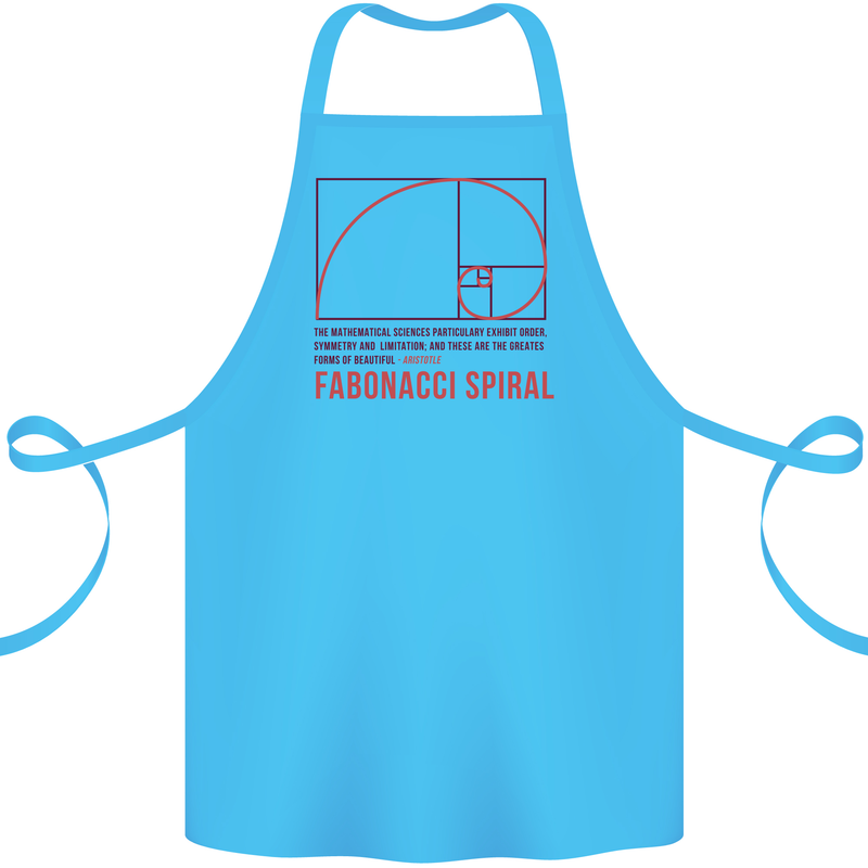 Fibonacci Spiral Mathematics Maths Science Cotton Apron 100% Organic Turquoise