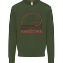 Fibonacci Spiral Mathematics Maths Science Kids Sweatshirt Jumper Forest Green