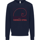 Fibonacci Spiral Mathematics Maths Science Kids Sweatshirt Jumper Navy Blue
