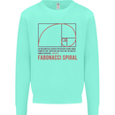 Fibonacci Spiral Mathematics Maths Science Kids Sweatshirt Jumper Peppermint