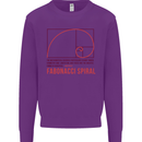 Fibonacci Spiral Mathematics Maths Science Kids Sweatshirt Jumper Purple