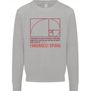 Fibonacci Spiral Mathematics Maths Science Kids Sweatshirt Jumper Sports Grey
