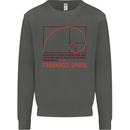 Fibonacci Spiral Mathematics Maths Science Kids Sweatshirt Jumper Storm Grey