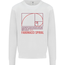 Fibonacci Spiral Mathematics Maths Science Kids Sweatshirt Jumper White